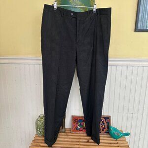 Giannini Versace Mens Black Pinstripe Dress Pants 42x30 Classic Fit